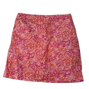 Lilly Pulitzer Women's Skirt Ten Speed Bicycle Print Skirt Size 8 Pink Resort